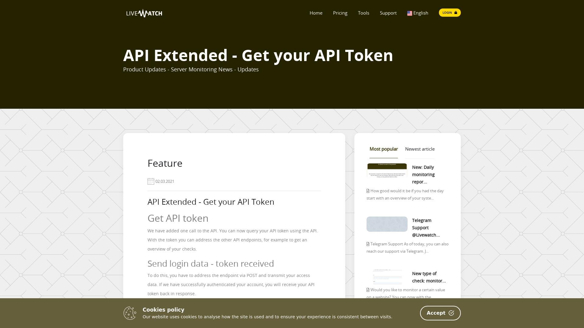 News - API Extended - Get your API Token
