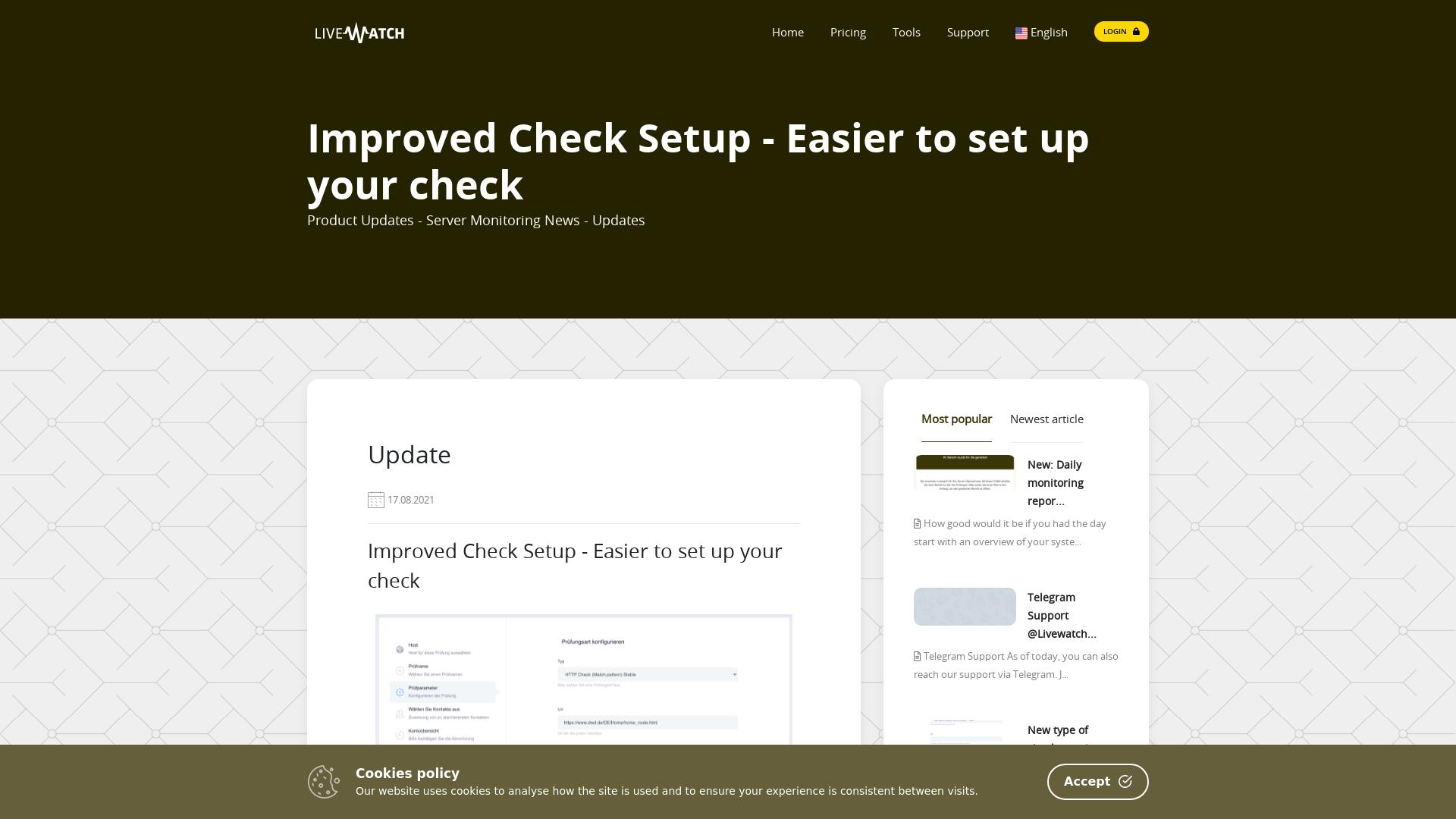 News - Improved Check Setup - Easier to set up your check